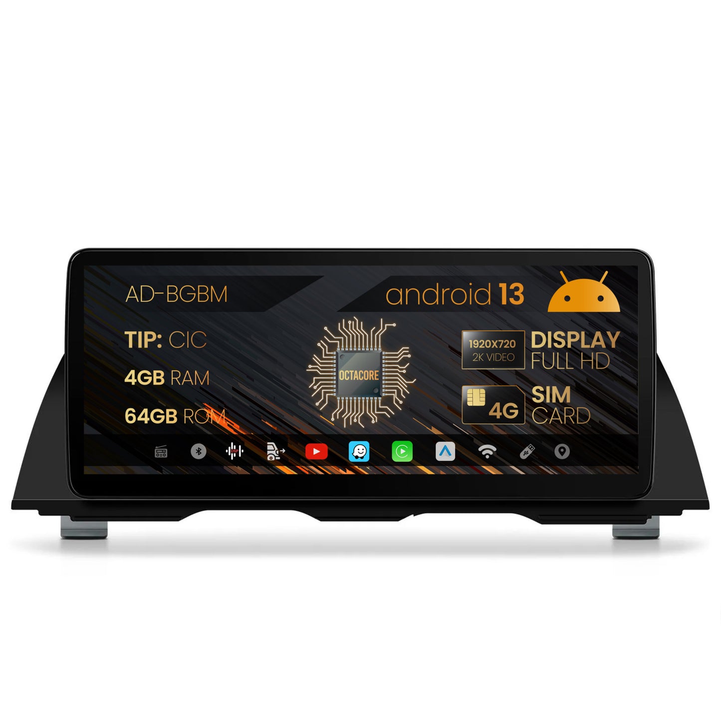 Navigatie BMW Seria 5 F10/F11 (2011-2012), Varianta CIC, Android 13, BM-Octacore / 4GB RAM + 64GB ROM, 12.3" Inch - AD-BGBM12004CI+AD-BGRKITBM009