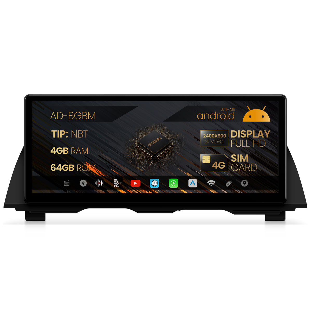 Navigatie BMW Seria 5 F10/F11 (2013-2016), Varianta NBT, Android 13, BM-Octacore / 4GB RAM + 64GB ROM, 12.3" Inch - AD-BGBM12004NB+AD-BGRKITBM009