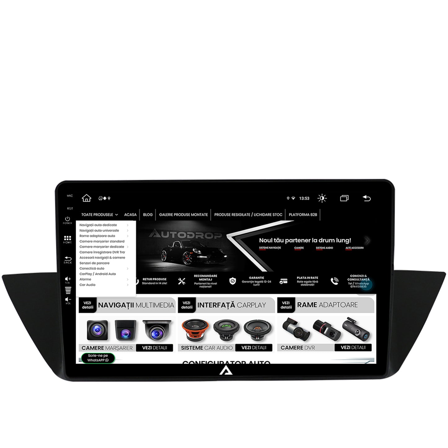 Navigatie BMW X1 (2009-2015), Android, Z-Octacore / 8GB RAM + 256GB ROM, 10.1 Inch - AD-BGZ10008+AD-BGRKIT394