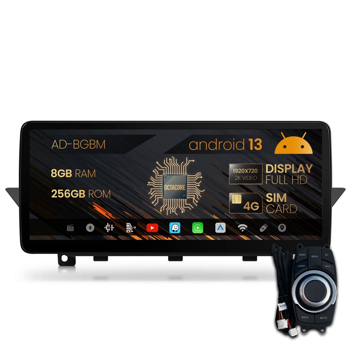 Navigatie BMW X1 E84 (2009-2015), Varianta iDrive, Android 13, BM-Octacore / 8GB RAM + 256GB ROM, 12.3" Inch - AD-BGBM12008+AD-BGRKITBM004
