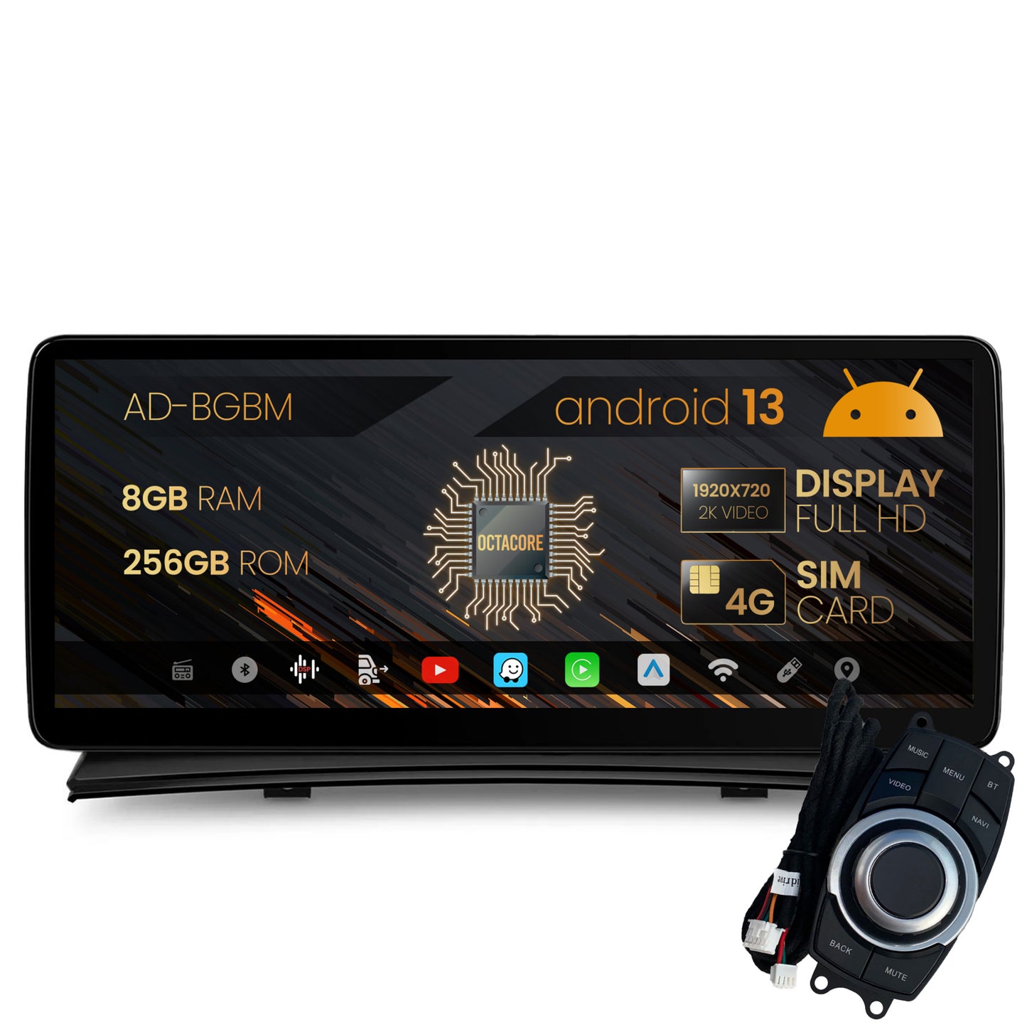 Navigatie BMW X3 E83 (2004-2009), Varianta iDrive, Android 13, BM-Octacore / 8GB RAM + 256GB ROM, 12.3" Inch - AD-BGBM12008+AD-BGRKITBM003
