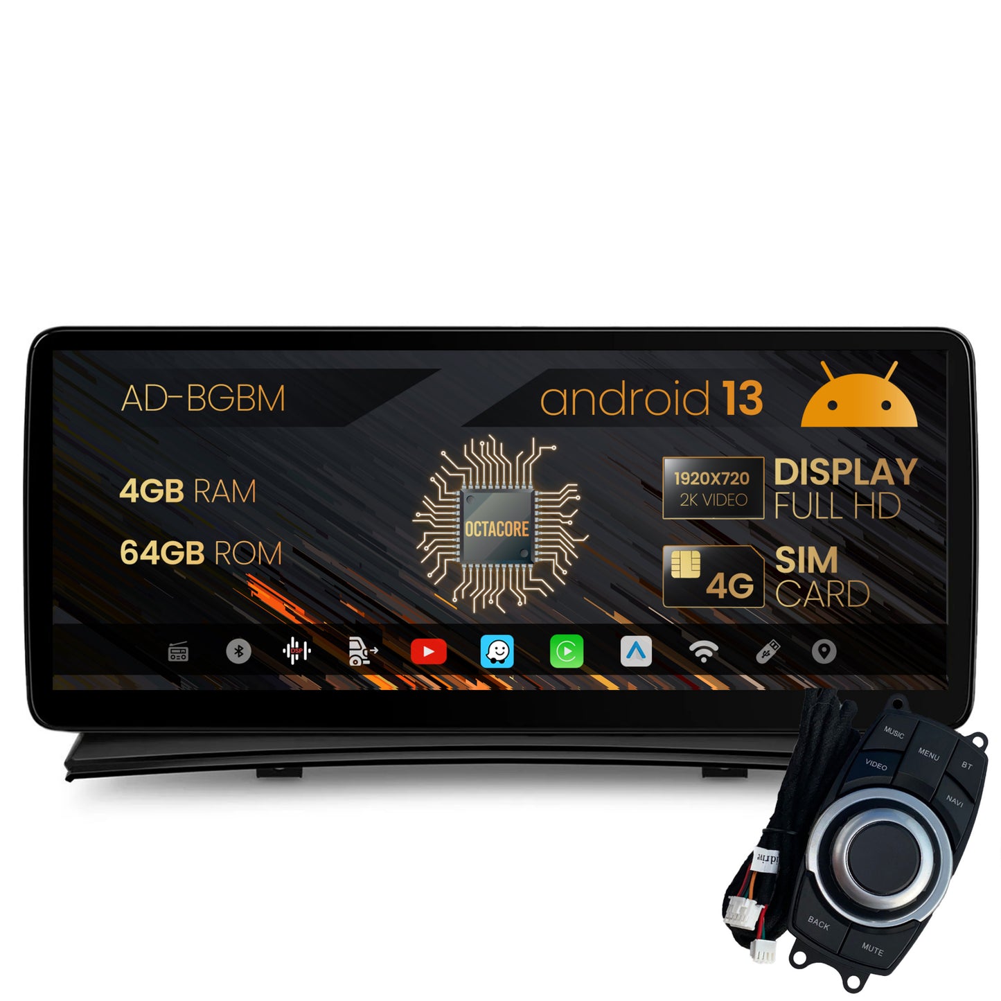 Navigatie BMW X3 E83 (2004-2009), Varianta iDrive, Android 13, BM-Octacore / 4GB RAM + 64GB ROM, 12.3" Inch - AD-BGBM12004+AD-BGRKITBM003