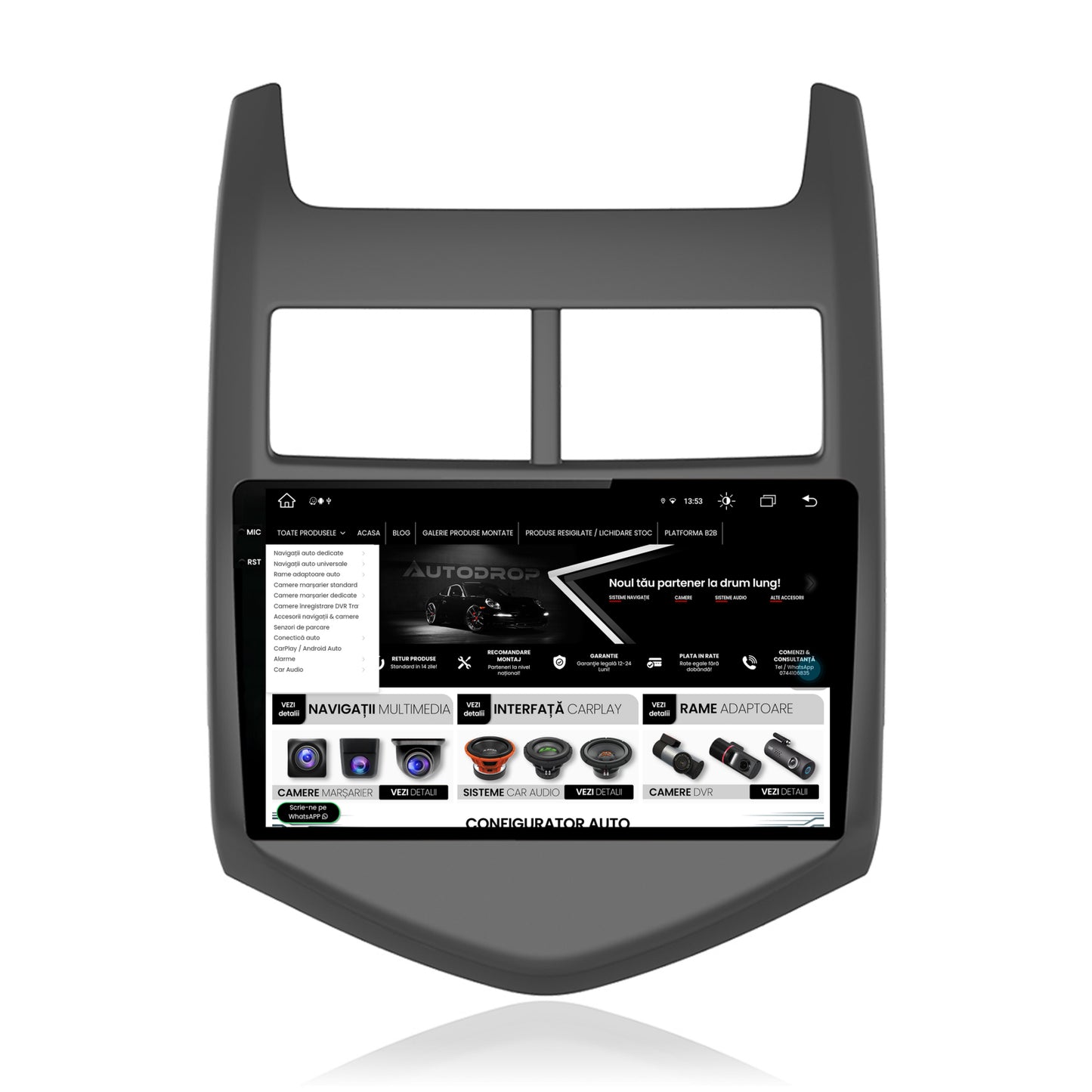 Navigatie Chevrolet Aveo 2 (2010-2015), Android, V-Octacore / 4GB RAM + 64GB ROM, 9.5 Inch - AD-BGV9004+AD-BGRKIT239