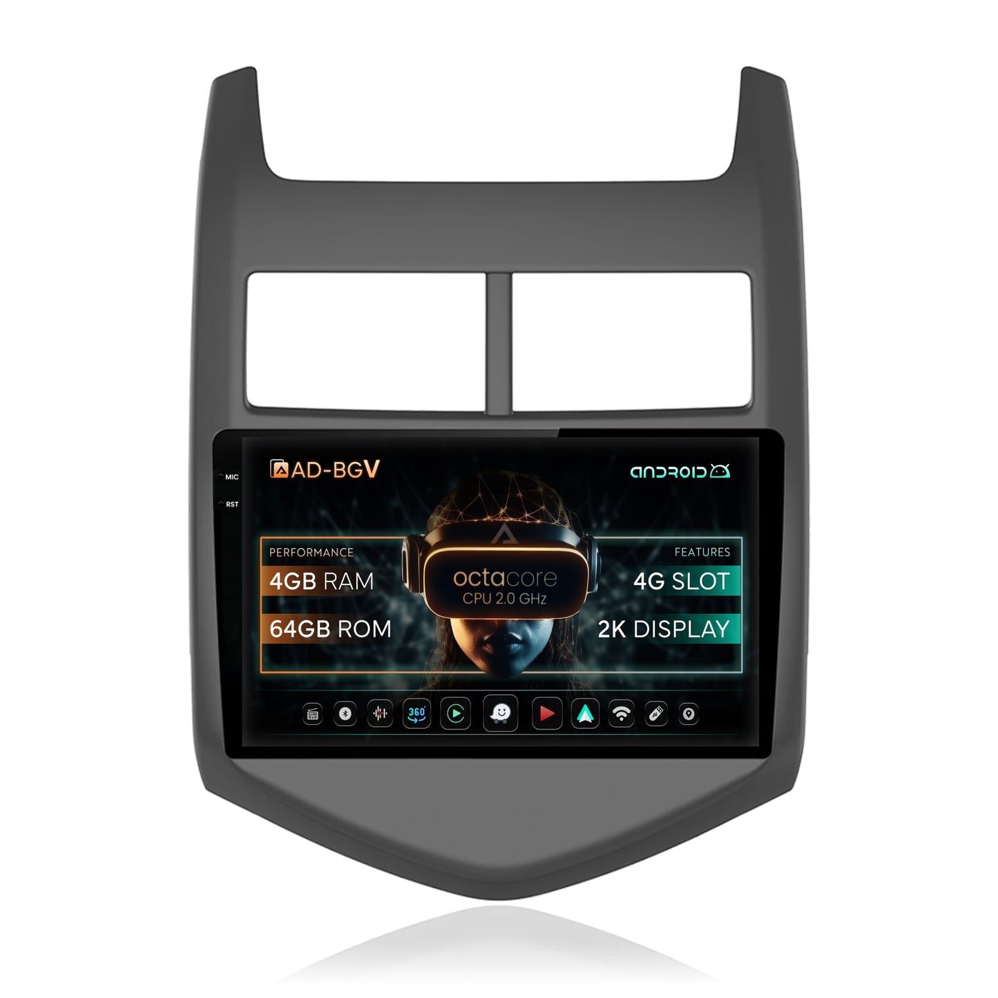 Navigatie Chevrolet Aveo 2 (2010-2015), Android, V-Octacore / 4GB RAM + 64GB ROM, 9.5 Inch - AD-BGV9004+AD-BGRKIT239