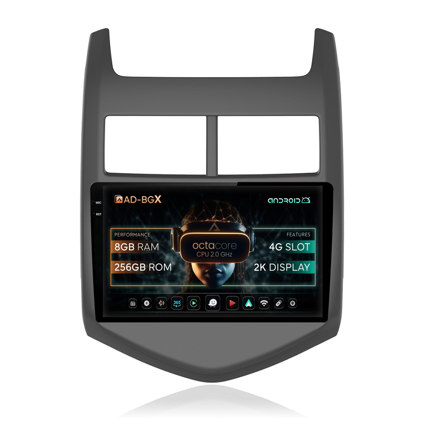 Navigatie Chevrolet Aveo 2 (2010-2015), Android, X-Octacore / 8GB RAM + 256GB ROM, 9.5 Inch - AD-BGX9008+AD-BGRKIT239