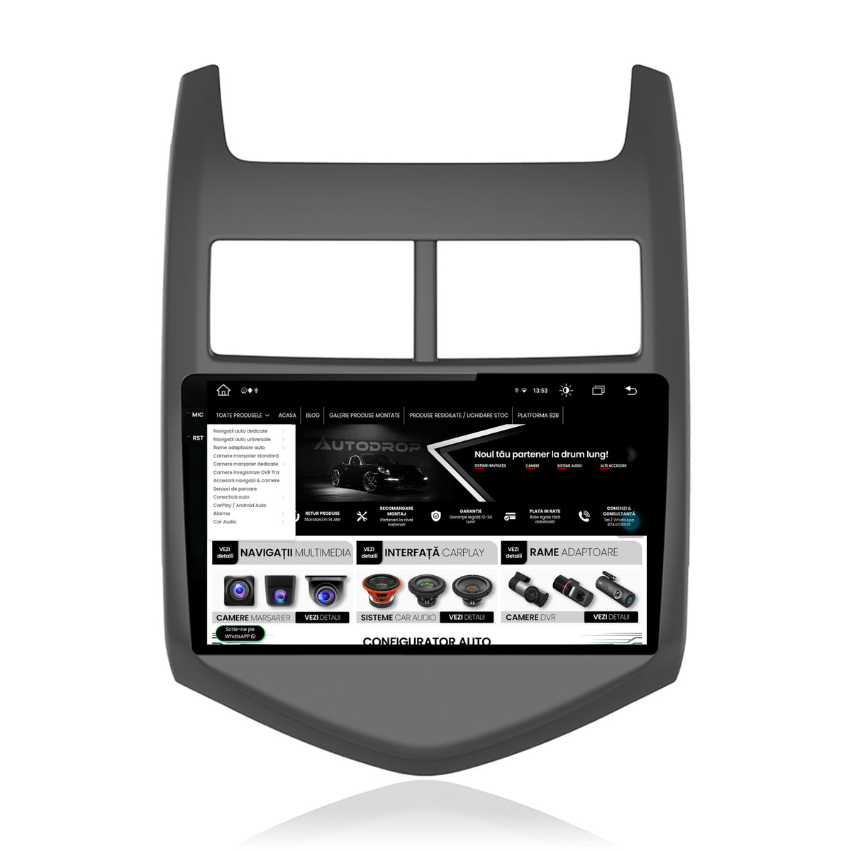 Navigatie Chevrolet Aveo 2 (2010-2015), Android, X-Octacore / 8GB RAM + 256GB ROM, 9.5 Inch - AD-BGX9008+AD-BGRKIT239