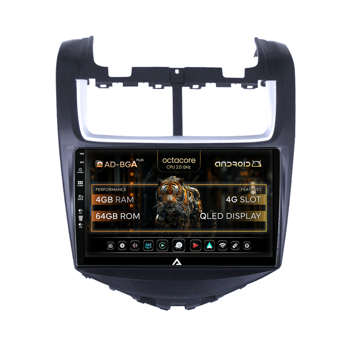 Navigatie Chevrolet Aveo (2014-2017), Android, A-Octacore / 4GB RAM + 64GB ROM, 9 Inch - AD-BGA9004+AD-BGRKIT234