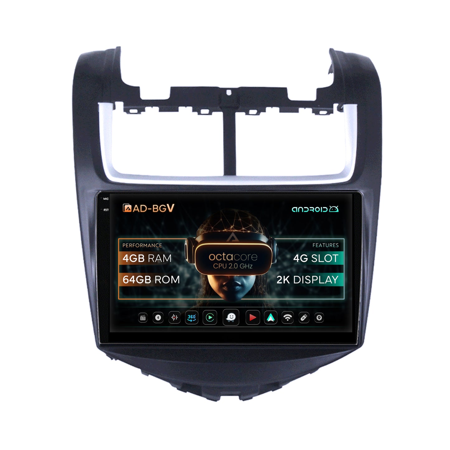 Navigatie Chevrolet Aveo (2014-2017), Android, V-Octacore / 4GB RAM + 64GB ROM, 9.5 Inch - AD-BGV9004+AD-BGRKIT234