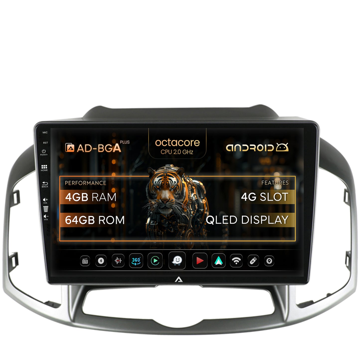 Navigatie Chevrolet Captiva (2011-2018), Android, A-Octacore / 4GB RAM + 64GB ROM, 10.1 Inch - AD-BGA10004+AD-BGRKIT247