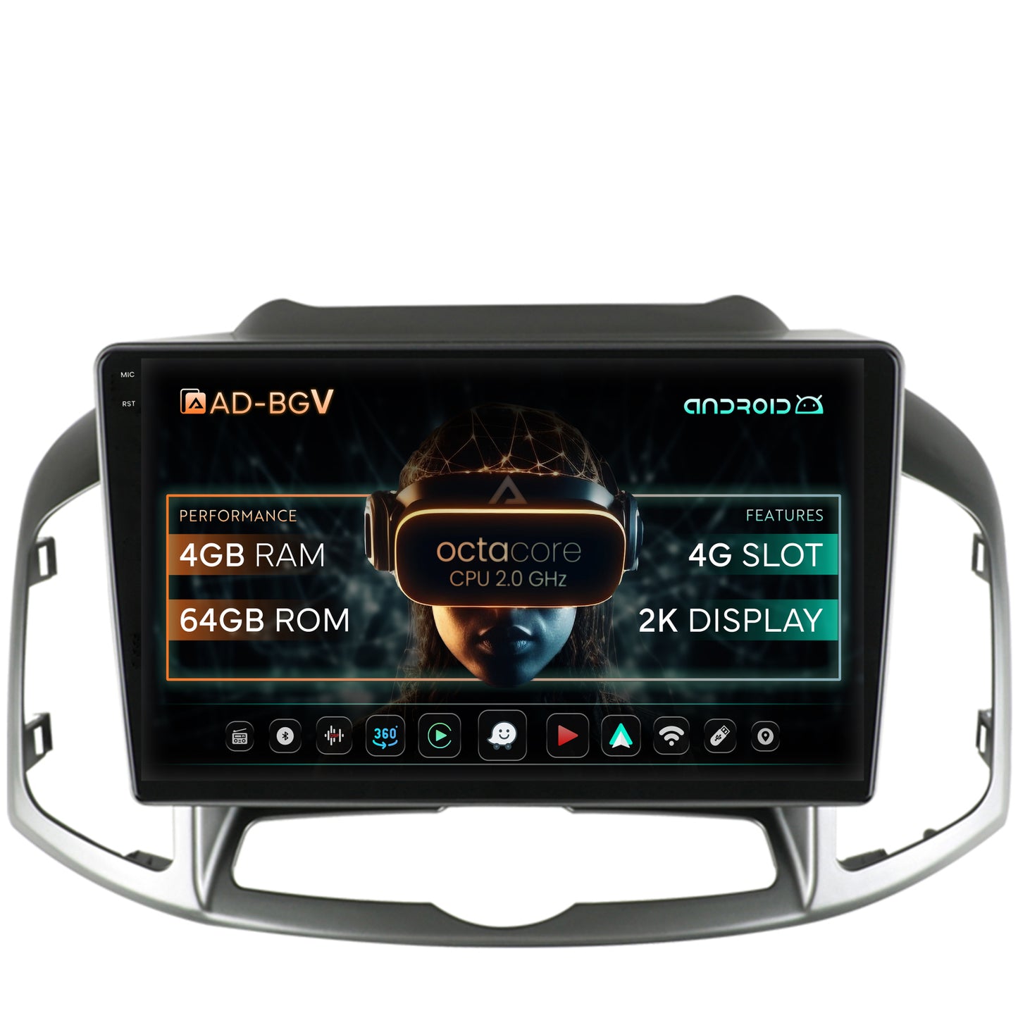 Navigatie Chevrolet Captiva (2011-2018), Android, V-Octacore / 4GB RAM + 64GB ROM, 10.36 Inch - AD-BGV10004+AD-BGRKIT247