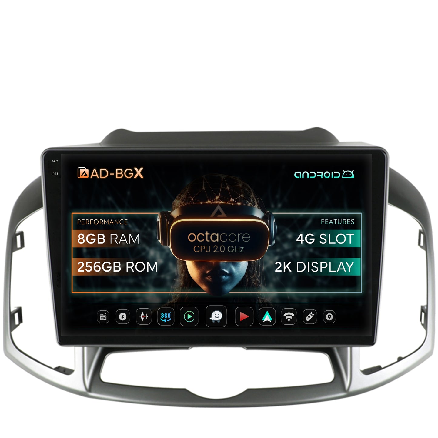 Navigatie Chevrolet Captiva (2011-2018), Android, X-Octacore / 8GB RAM + 256GB ROM, 10.36 Inch - AD-BGX10008+AD-BGRKIT247