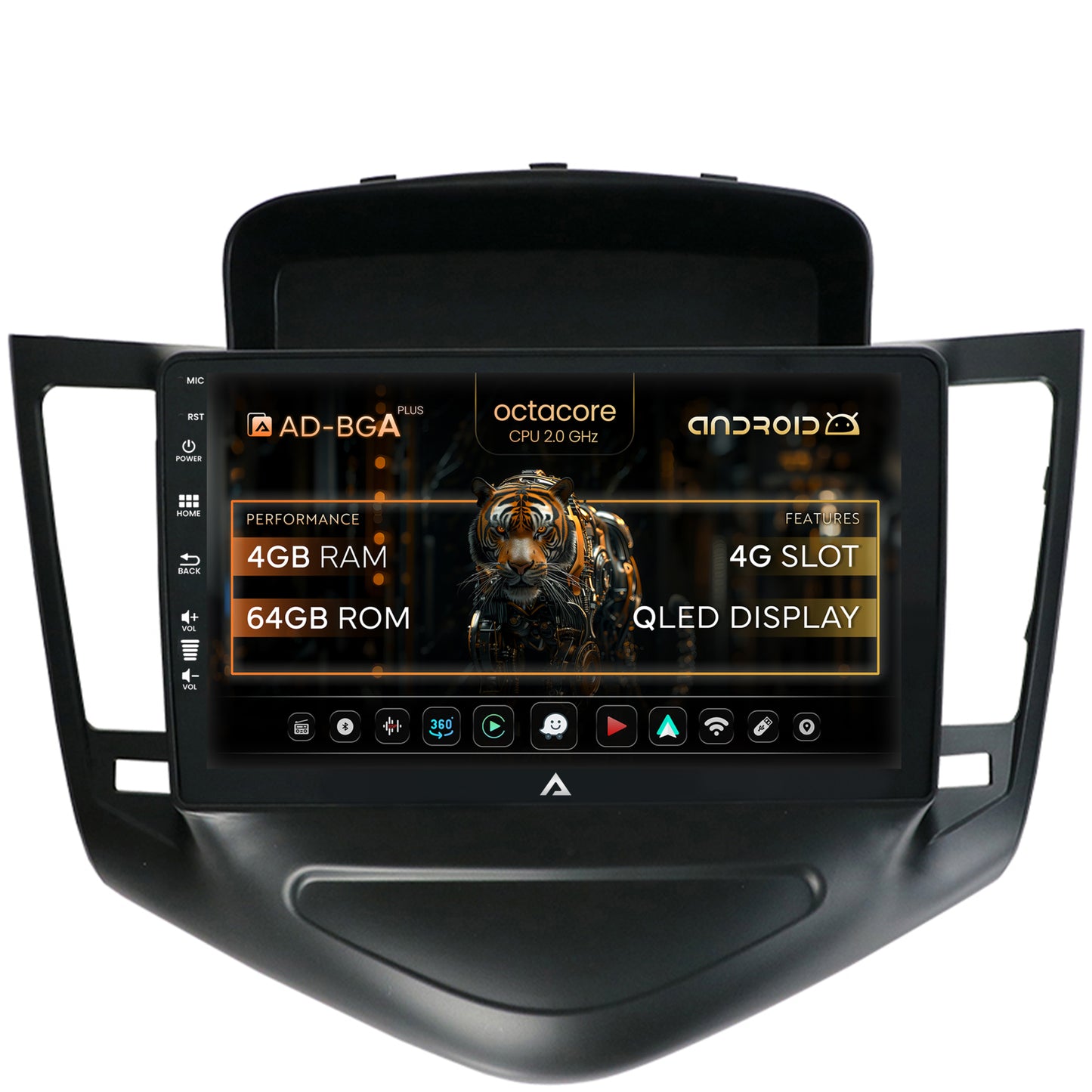 Navigatie Chevrolet Cruze (2008-2014), Android, A-Octacore / 4GB RAM + 64GB ROM, 9 Inch - AD-BGA9004+AD-BGRKIT237