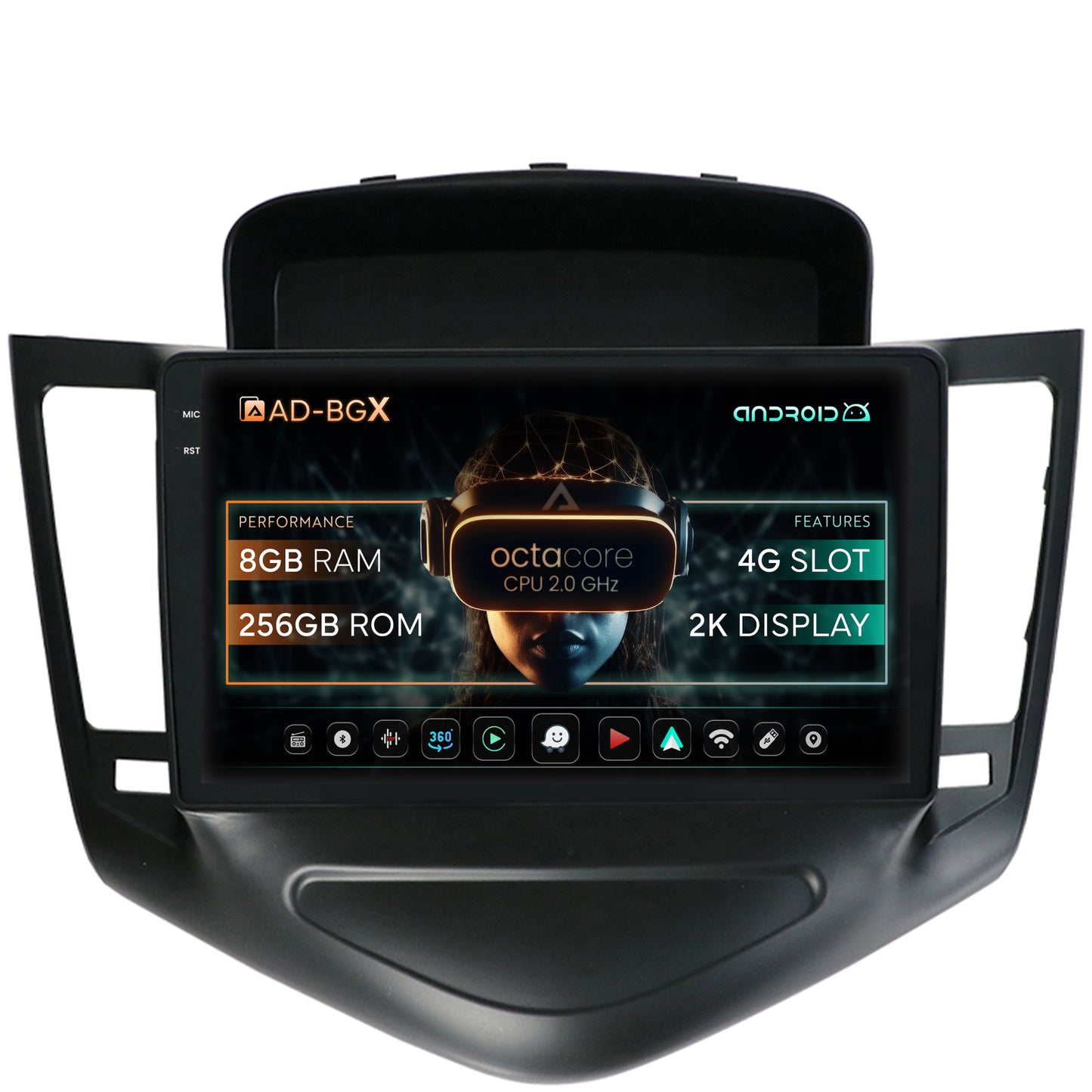 Navigatie Chevrolet Cruze (2008-2014), Android, X-Octacore / 8GB RAM + 256GB ROM, 9.5 Inch - AD-BGX9008+AD-BGRKIT237