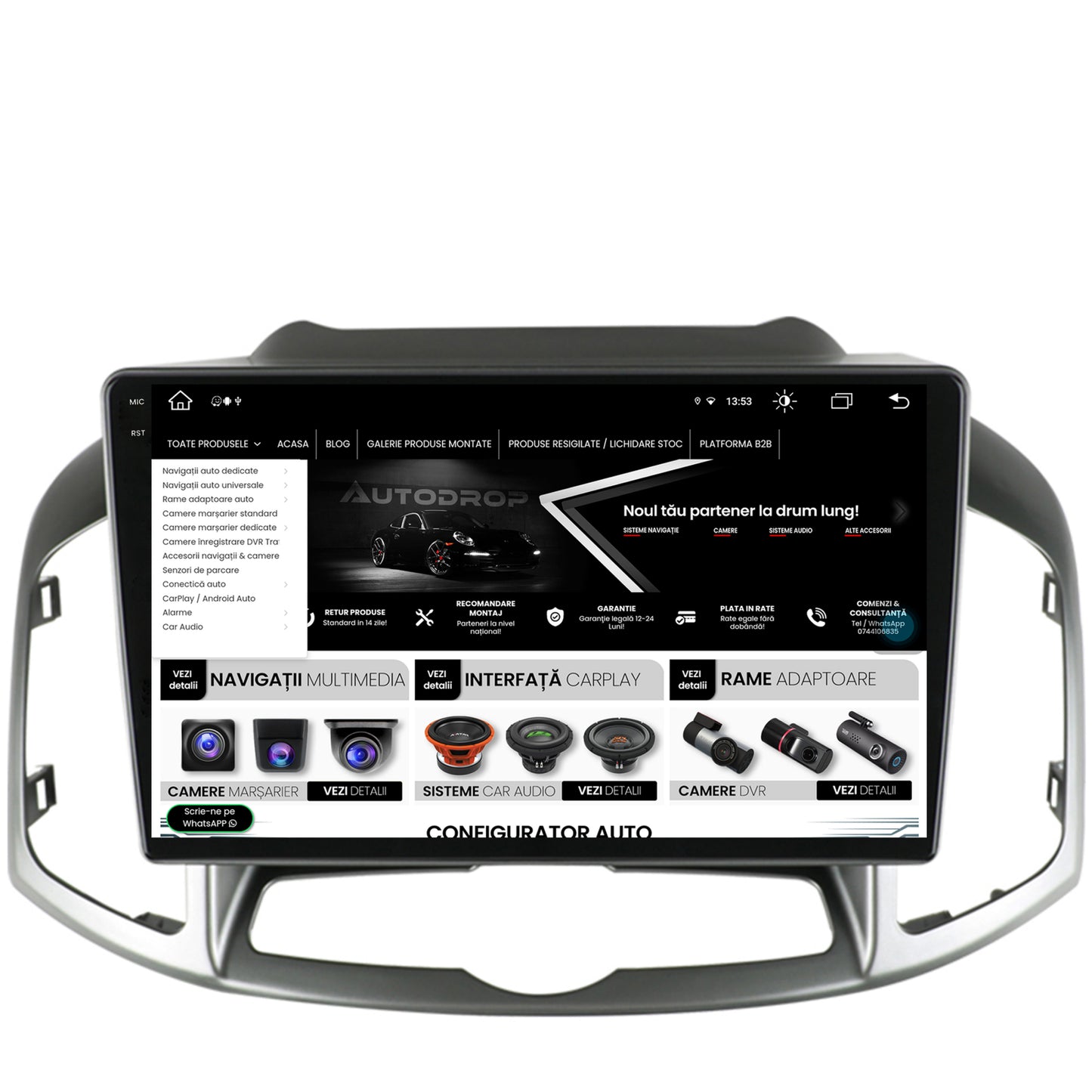 Navigatie Chevrolet Captiva (2011-2018), Android, V-Octacore / 4GB RAM + 64GB ROM, 10.36 Inch - AD-BGV10004+AD-BGRKIT247