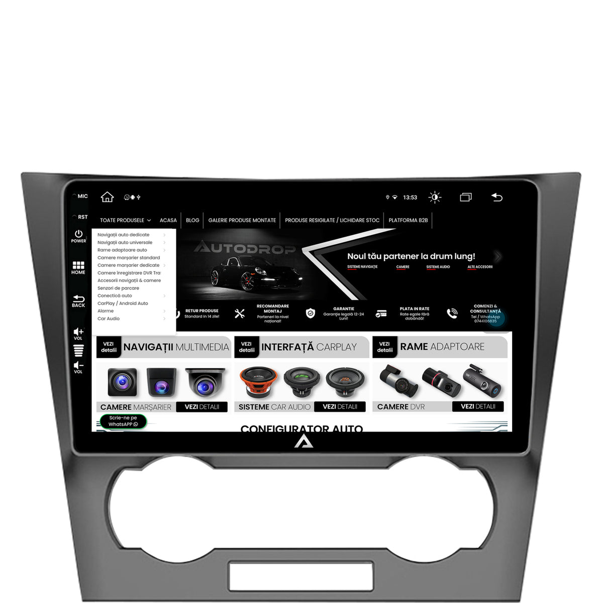 Navigatie Chevrolet Epica (2006-2012), Android, Z-Octacore / 8GB RAM + 256GB ROM, 9 Inch - AD-BGZ9008+AD-BGRKIT242