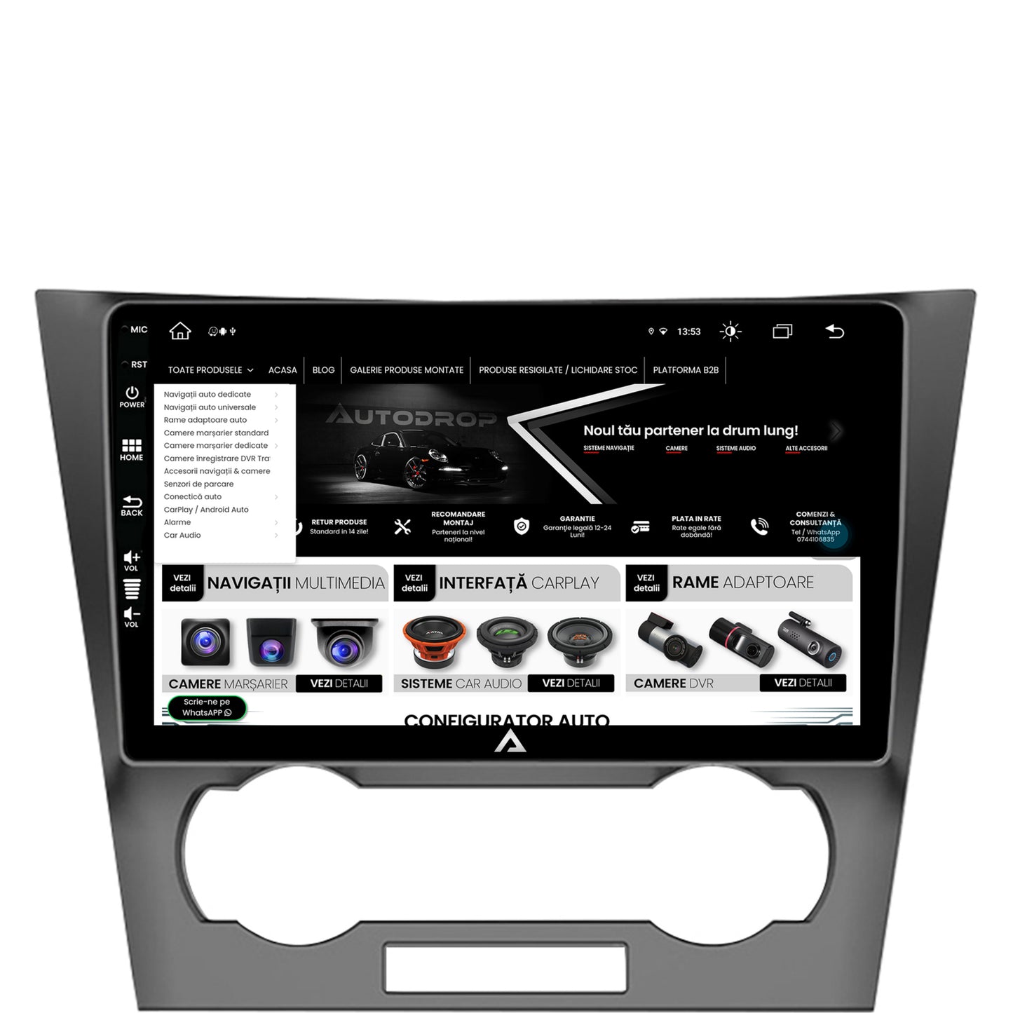 Navigatie Chevrolet Epica (2006-2012), Android, Z-Octacore / 8GB RAM + 256GB ROM, 9 Inch - AD-BGZ9008+AD-BGRKIT242