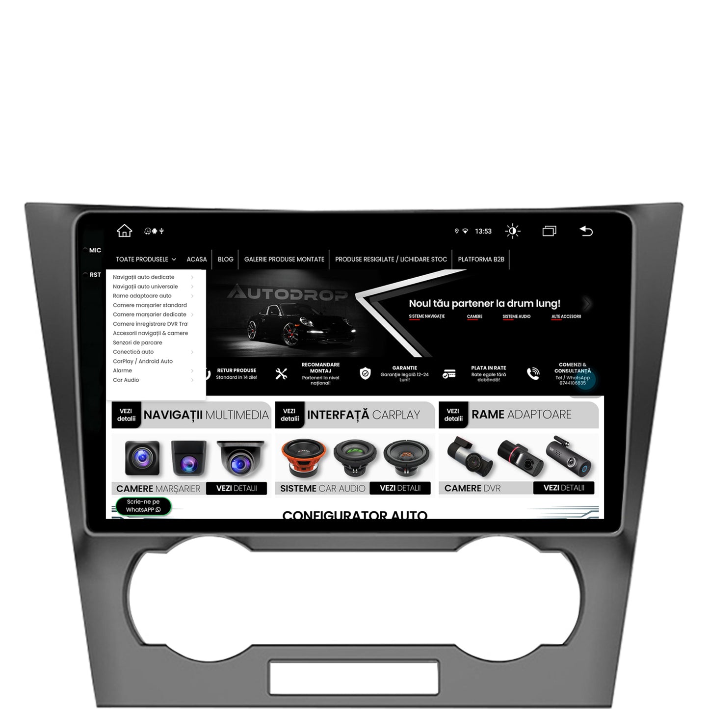 Navigatie Chevrolet Epica (2006-2012), Android, V-Octacore / 4GB RAM + 64GB ROM, 9.5 Inch - AD-BGV9004+AD-BGRKIT242