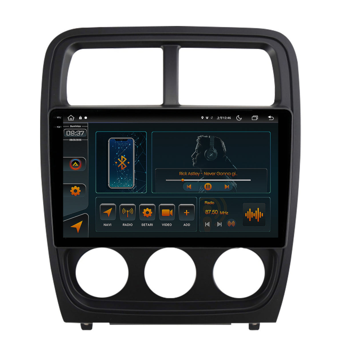 Navigatie Dodge Caliber (2010-2012), Android, V-Octacore / 4GB RAM + 64GB ROM, 9.5 Inch - AD-BGV9004+AD-BGRKIT295V2