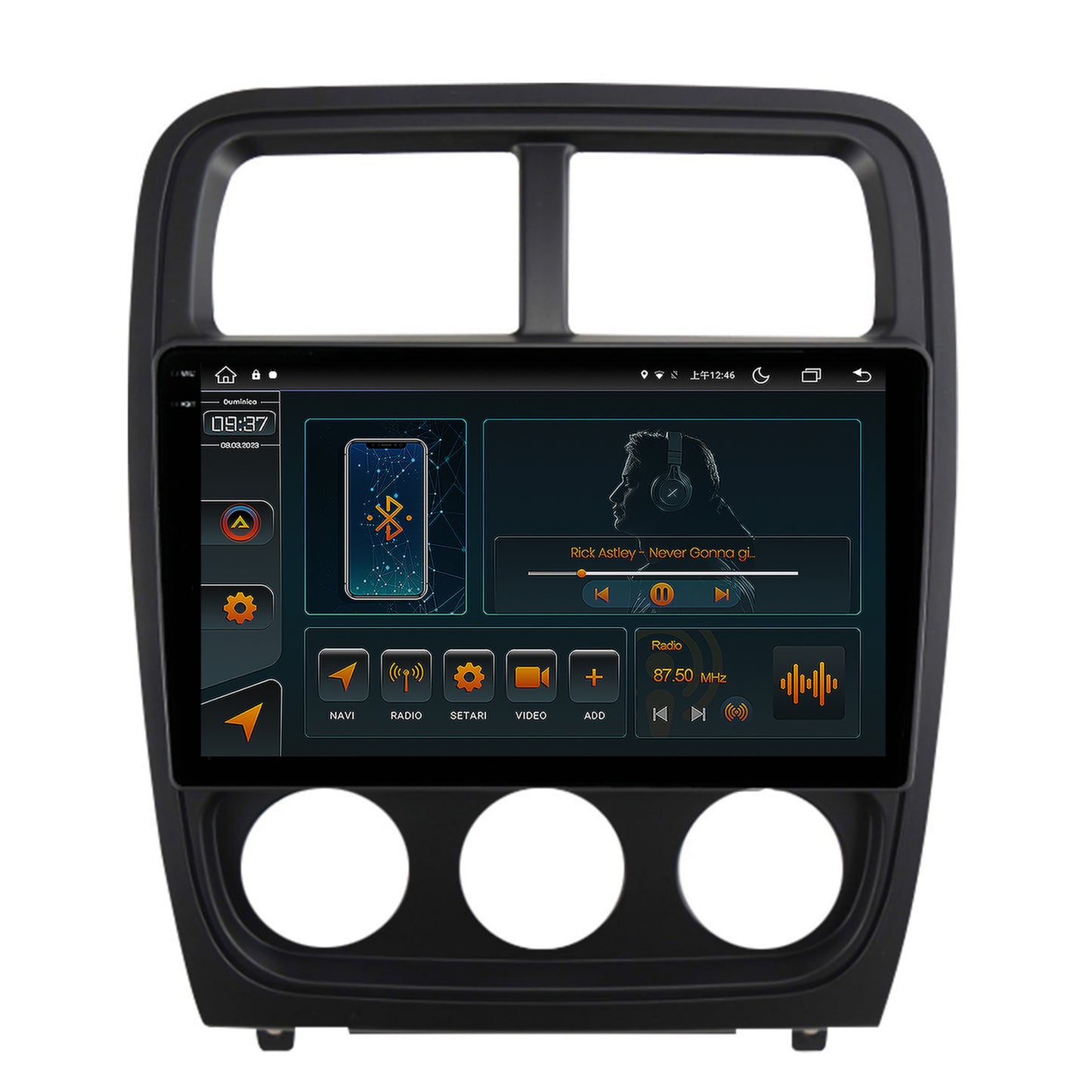 Navigatie Dodge Caliber (2010-2012), Android, V-Octacore / 4GB RAM + 64GB ROM, 9.5 Inch - AD-BGV9004+AD-BGRKIT295V2