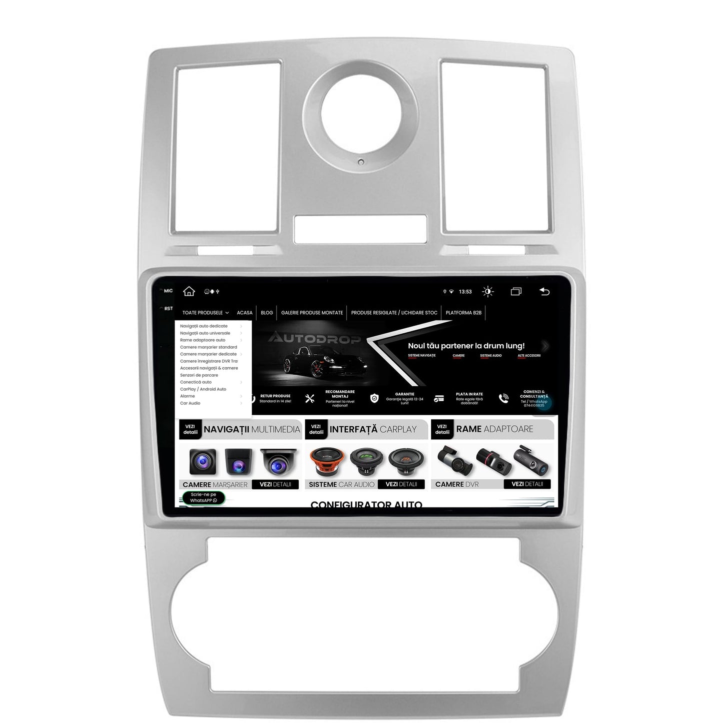 Navigatie Chrysler 300C (2004-2011), Android, X-Octacore / 8GB RAM + 256GB ROM, 9.5 Inch - AD-BGX9008+AD-BGRKIT421