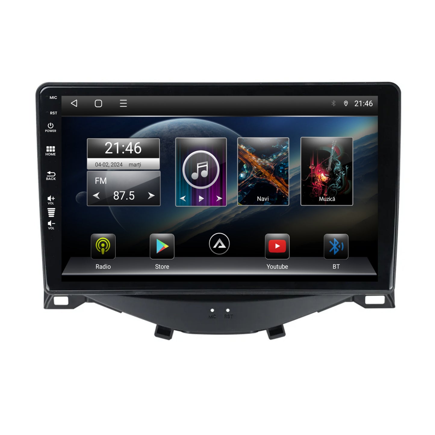 Navigatie Citroen C1 / Peugeot 108 / Toyota AYGO (2014-2022), Android, E-Octacore / 2GB RAM + 32GB ROM, 9 Inch - AD-BGE9002+AD-BGRKIT101