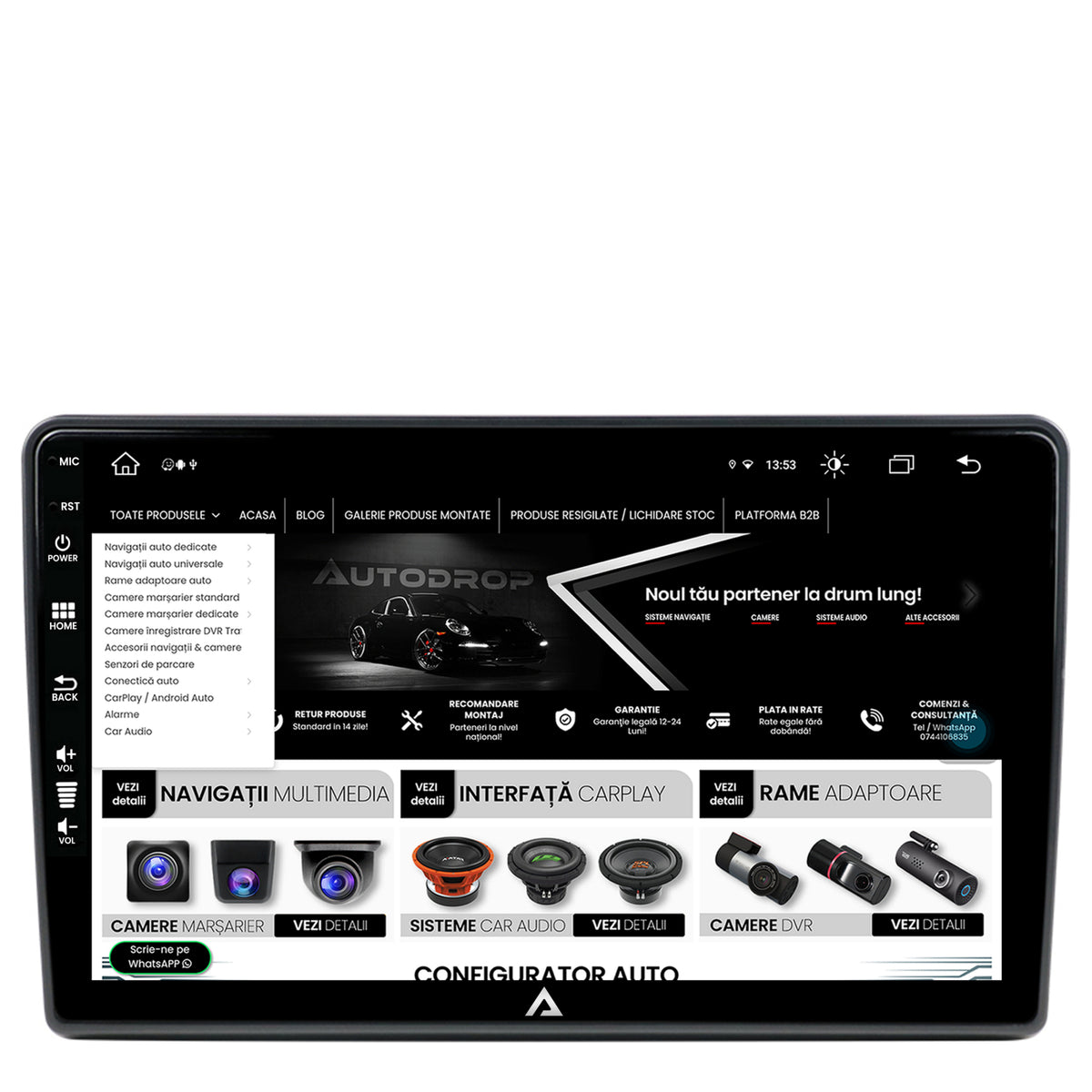 Navigatie Citroen Berlingo (2008-2019), Android, Z-Octacore / 8GB RAM + 256GB ROM, 9 Inch - AD-BGZ9008+AD-BGR001UNI