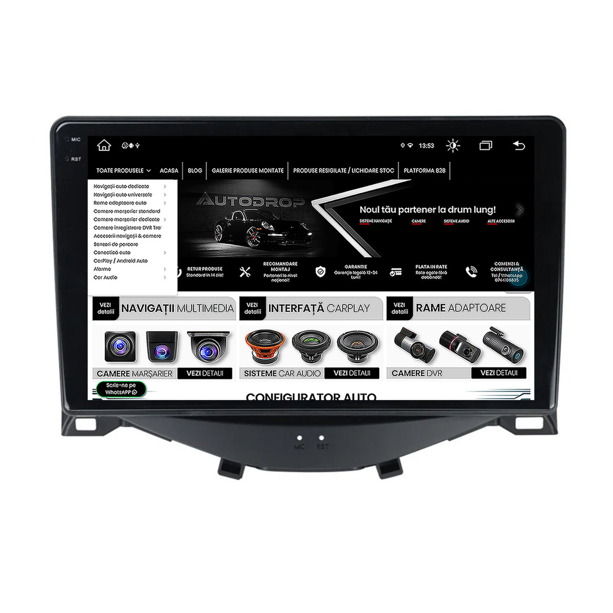 Navigatie Citroen C1 / Peugeot 108 / Toyota AYGO (2014-2022), Android, V-Octacore / 4GB RAM + 64GB ROM, 9.5 Inch - AD-BGV9004+AD-BGRKIT101