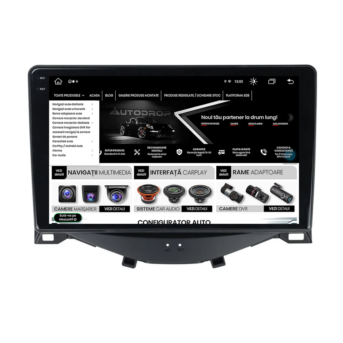 Navigatie Citroen C1 / Peugeot 108 / Toyota AYGO (2014-2022), Android, X-Octacore / 8GB RAM + 256GB ROM, 9.5 Inch - AD-BGX9008+AD-BGRKIT101