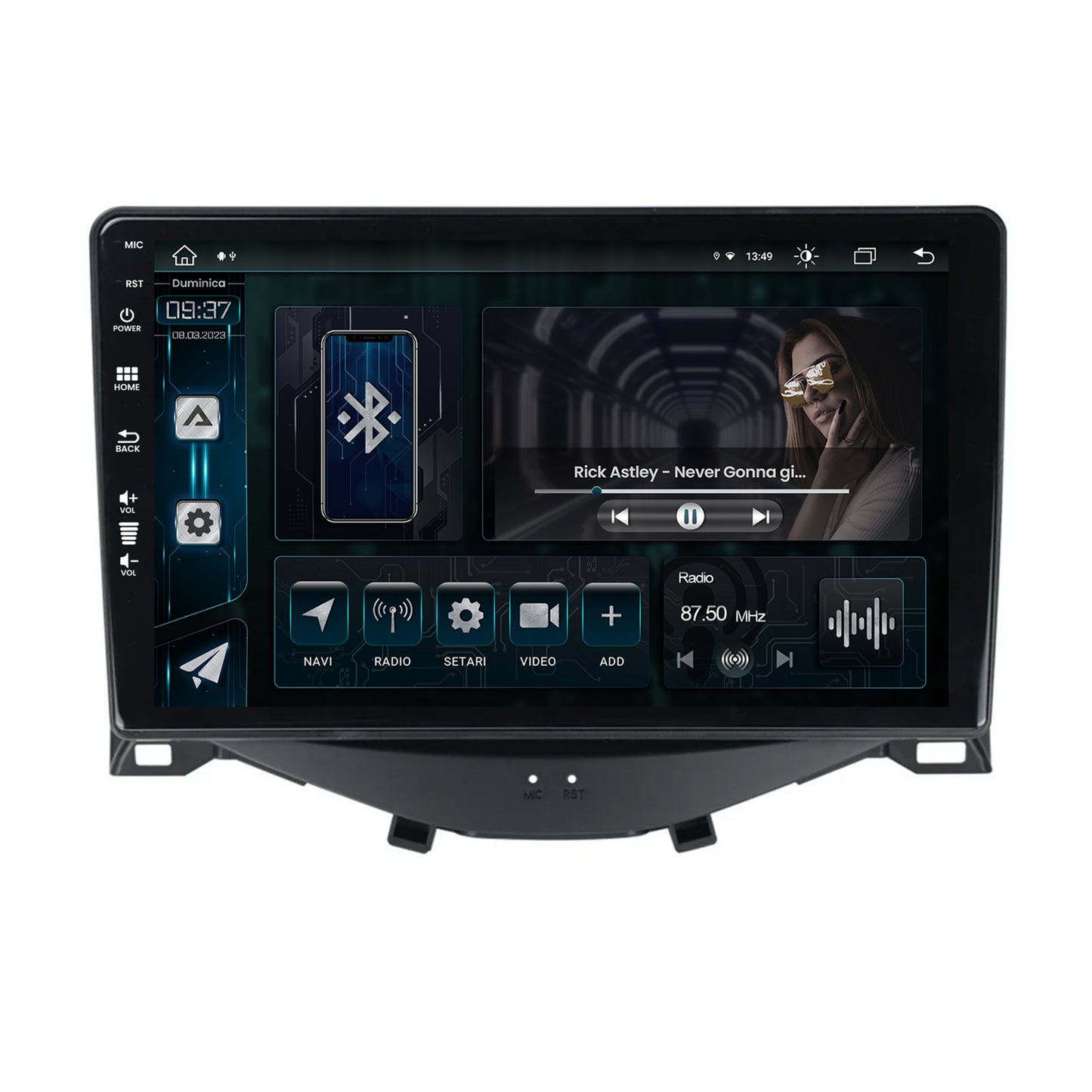 Navigatie Citroen C1 / Peugeot 108 / Toyota AYGO (2014-2022), Android, Z-Octacore / 8GB RAM + 256GB ROM, 9 Inch - AD-BGZ9008+AD-BGRKIT101
