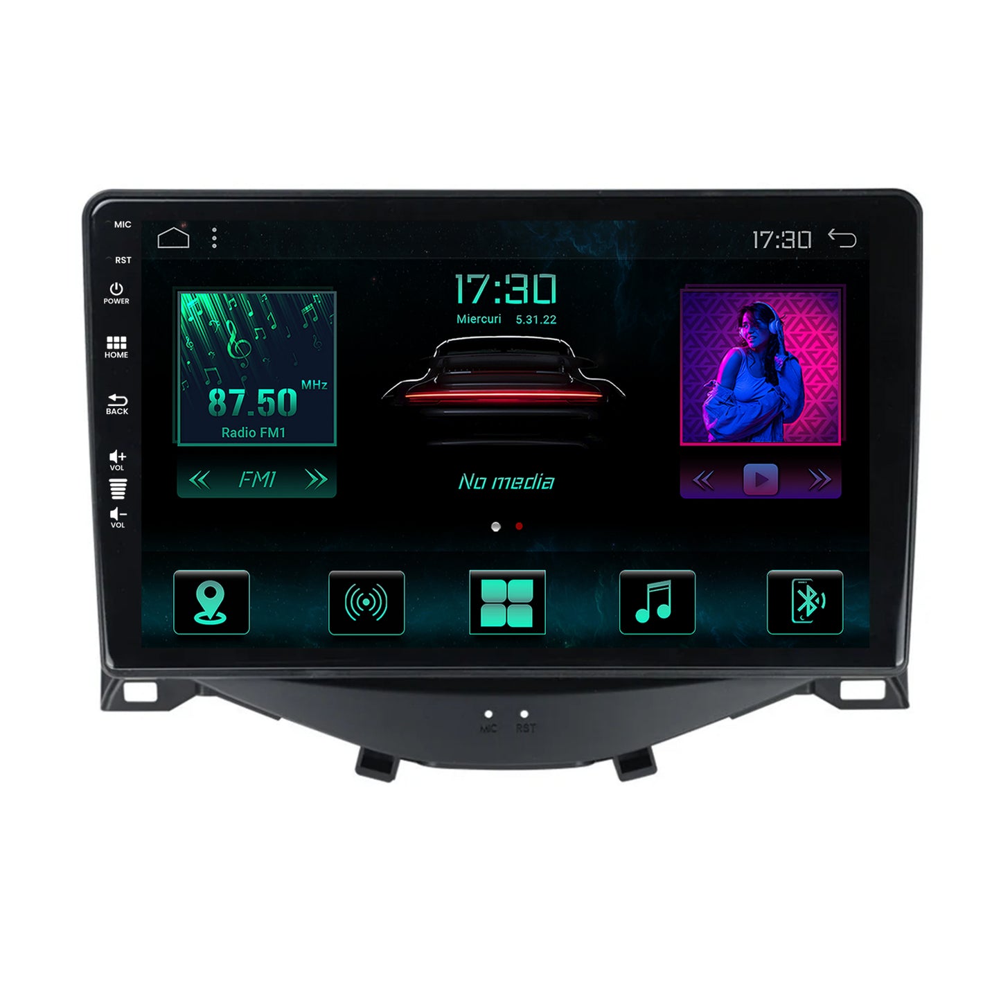 Navigatie Citroen C1 / Peugeot 108 / Toyota AYGO (2014-2022), Android, A-Octacore / 4GB RAM + 64GB ROM, 9 Inch - AD-BGA9004+AD-BGRKIT101