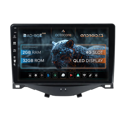 Navigatie Citroen C1 / Peugeot 108 / Toyota AYGO (2014-2022), Android, E-Octacore / 2GB RAM + 32GB ROM, 9 Inch - AD-BGE9002+AD-BGRKIT101