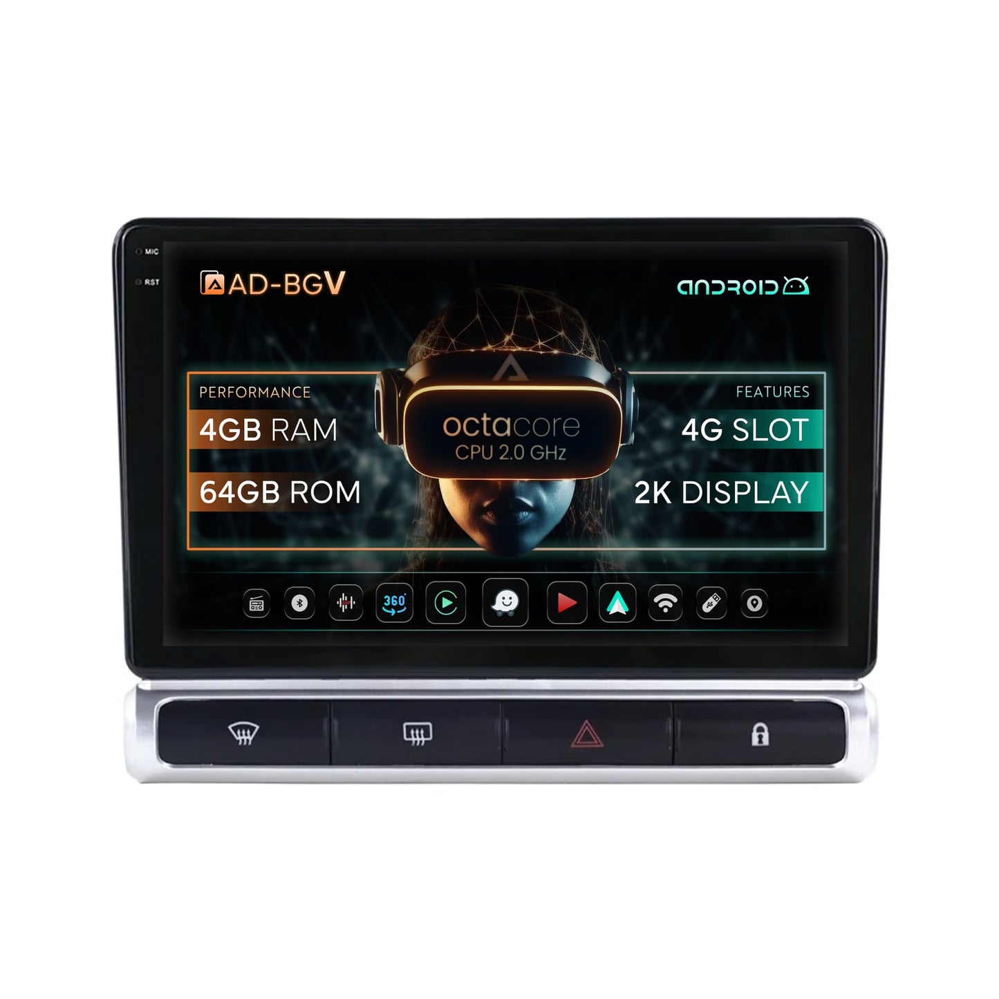 Navigatie Citroen C3 High-V (2024+), Android, V-Octacore / 4GB RAM + 64GB ROM, 9.5 Inch - AD-BGV9004+AD-BGRKIT248