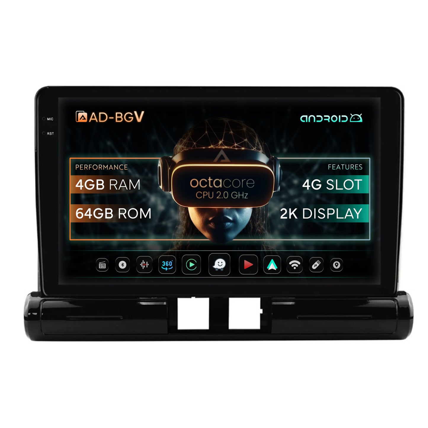 Navigatie Citroen C3 Low-V (2024+), Android, V-Octacore / 4GB RAM + 64GB ROM, 9.5 Inch - AD-BGV9004+AD-BGRKIT246