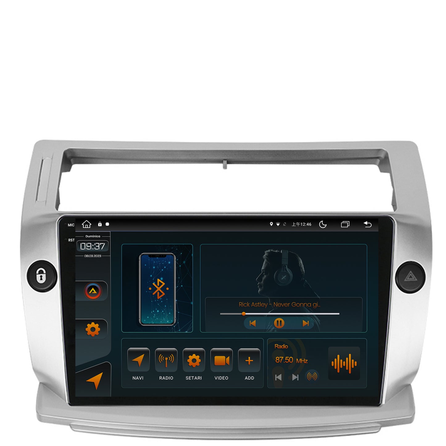 Navigatie Citroen C4 (2004-2014), Android, V-Octacore / 4GB RAM + 64GB ROM, 9.5 Inch - AD-BGV9004+AD-BGRKIT346
