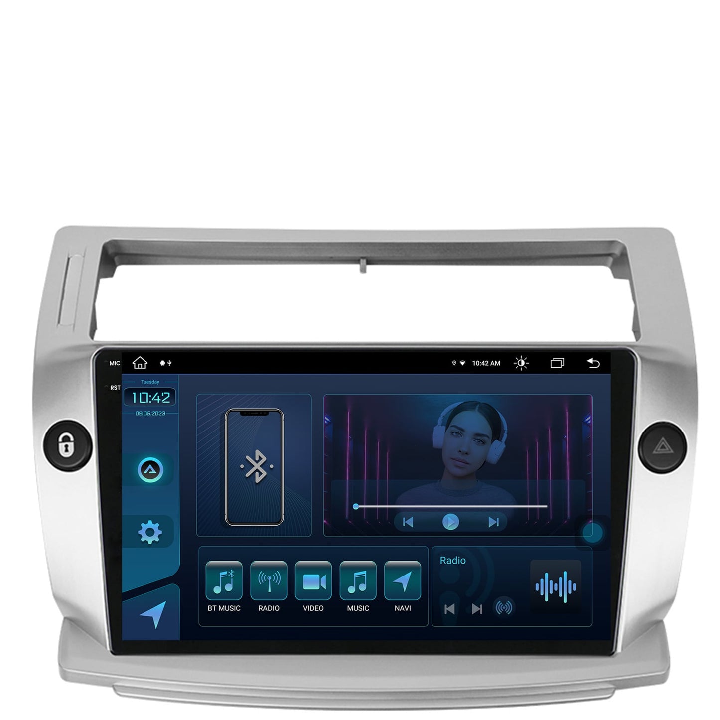 Navigatie Citroen C4 (2004-2014), Android, X-Octacore / 8GB RAM + 256GB ROM, 9.5 Inch - AD-BGX9008+AD-BGRKIT346