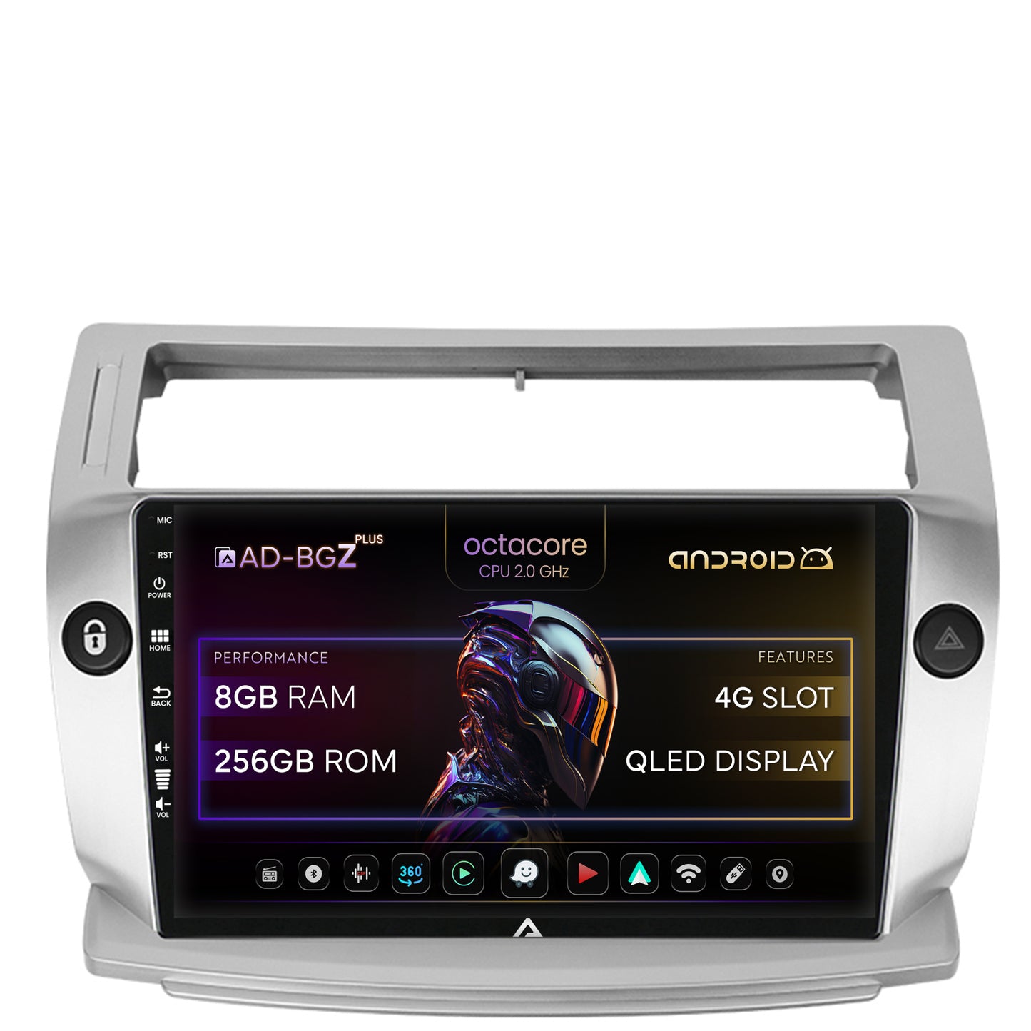 Navigatie Citroen C4 (2004-2014), Android, Z-Octacore / 8GB RAM + 256GB ROM, 9 Inch - AD-BGZ9008+AD-BGRKIT346