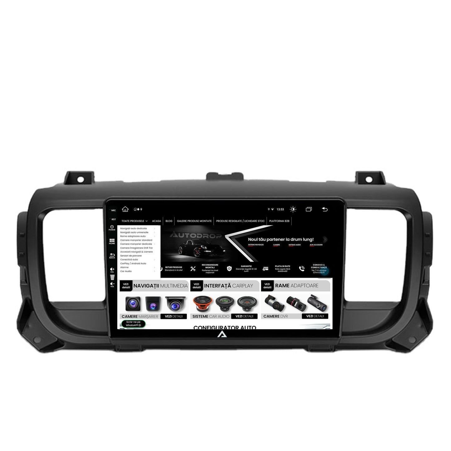 Navigatie Citroen Jumpy / Peugeot Expert (2017-2021), Android, Z-Octacore / 8GB RAM + 256GB ROM, 9 Inch - AD-BGZ9008+AD-BGRKIT348