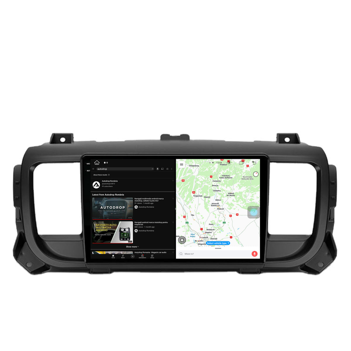 Navigatie Citroen Jumpy / Peugeot Expert (2017-2021), Android, V-Octacore / 4GB RAM + 64GB ROM, 9.5 Inch - AD-BGV9004+AD-BGRKIT348