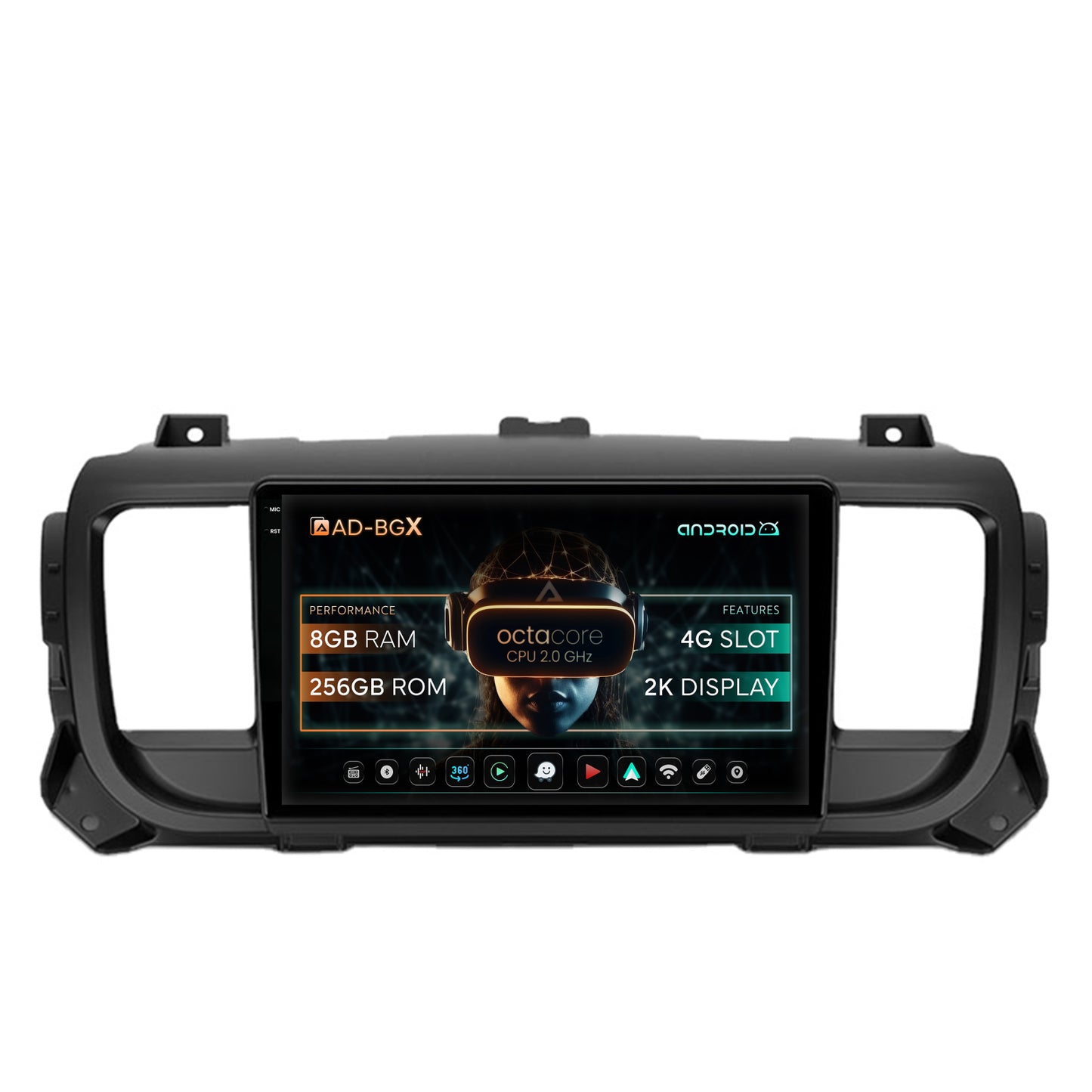 Navigatie Citroen Jumpy / Peugeot Expert (2017-2021), Android, X-Octacore / 8GB RAM + 256GB ROM, 9.5 Inch - AD-BGX9008+AD-BGRKIT348