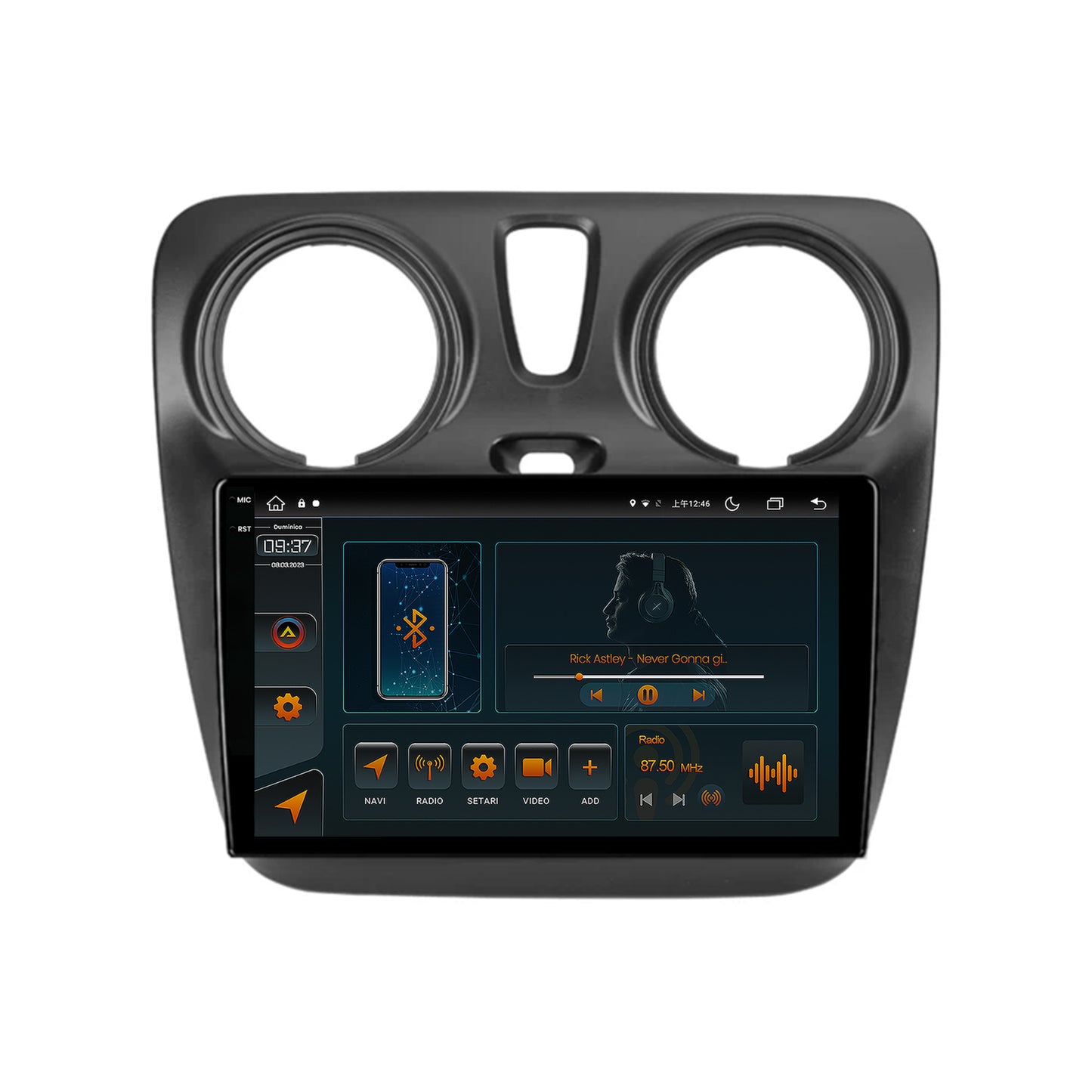 Navigatie Dacia Dokker / Lodgy, Android, V-Octacore / 4GB RAM + 64GB ROM, 9.5 Inch - AD-BGV9004+AD-BGRKIT376V2