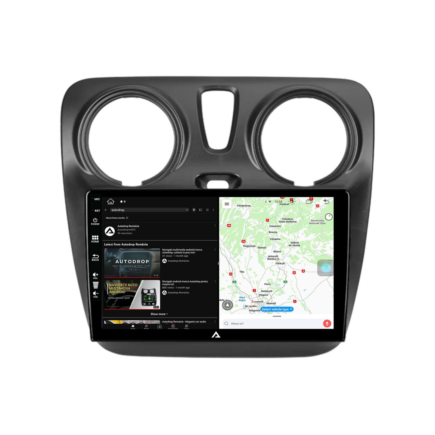 Navigatie Dacia Dokker / Lodgy, Android, Z-Octacore / 8GB RAM + 256GB ROM, 9 Inch - AD-BGZ9008+AD-BGRKIT375V2