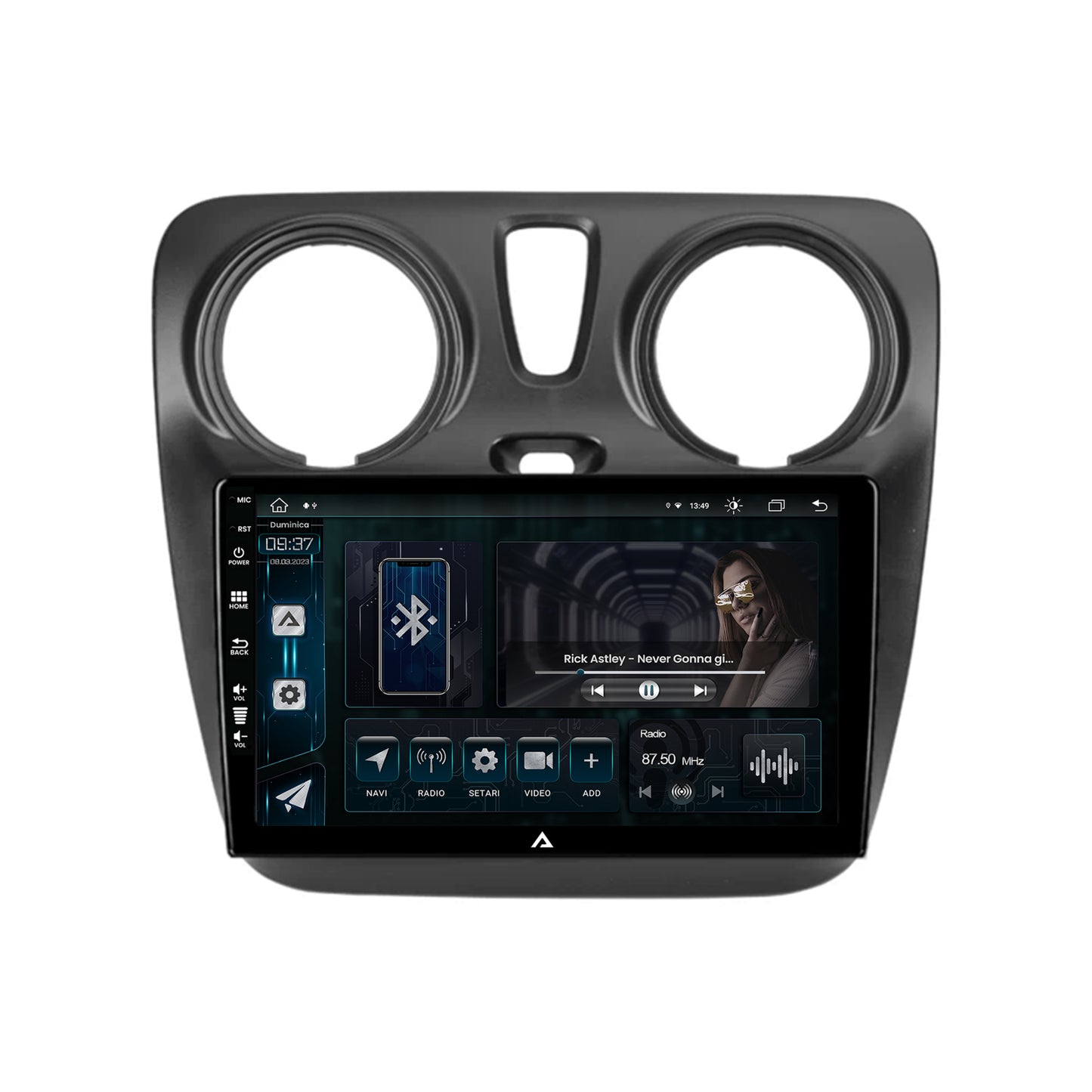 Navigatie Dacia Dokker / Lodgy, Android, Z-Octacore / 8GB RAM + 256GB ROM, 9 Inch - AD-BGZ9008+AD-BGRKIT375V2