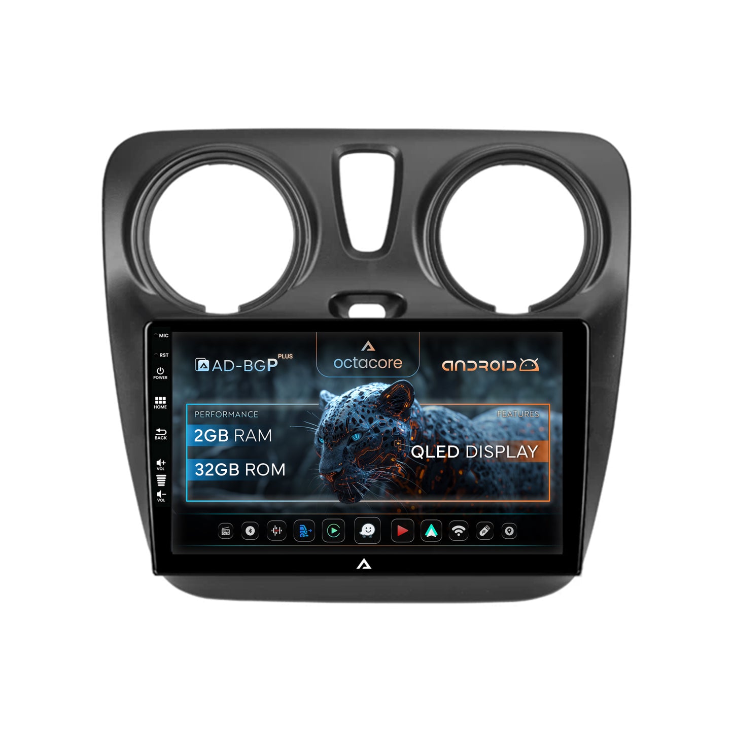 Navigatie Dacia Dokker / Lodgy, Android, P-Octacore / 2GB RAM + 32GB ROM, 9 Inch - AD-BGP9002+AD-BGRKIT376V2