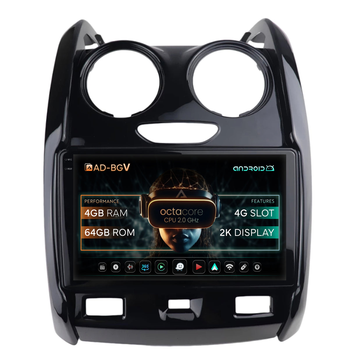 Navigatie Dacia Duster (2012-2019), Android, V-Octacore / 4GB RAM + 64GB ROM, 9.5 Inch - AD-BGV9004+AD-BGRKIT366V2