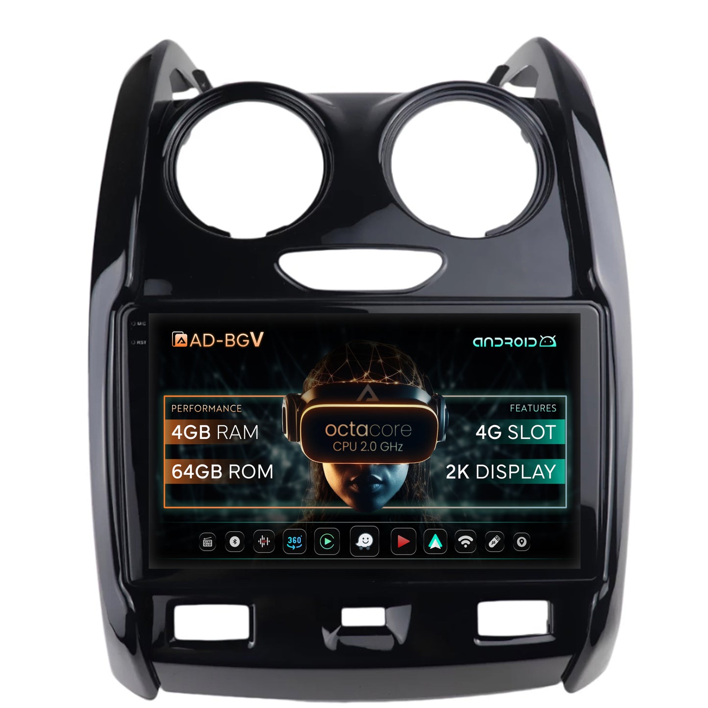 Navigatie Dacia Duster (2012-2019), Android, V-Octacore / 4GB RAM + 64GB ROM, 9.5 Inch - AD-BGV9004+AD-BGRKIT366V2