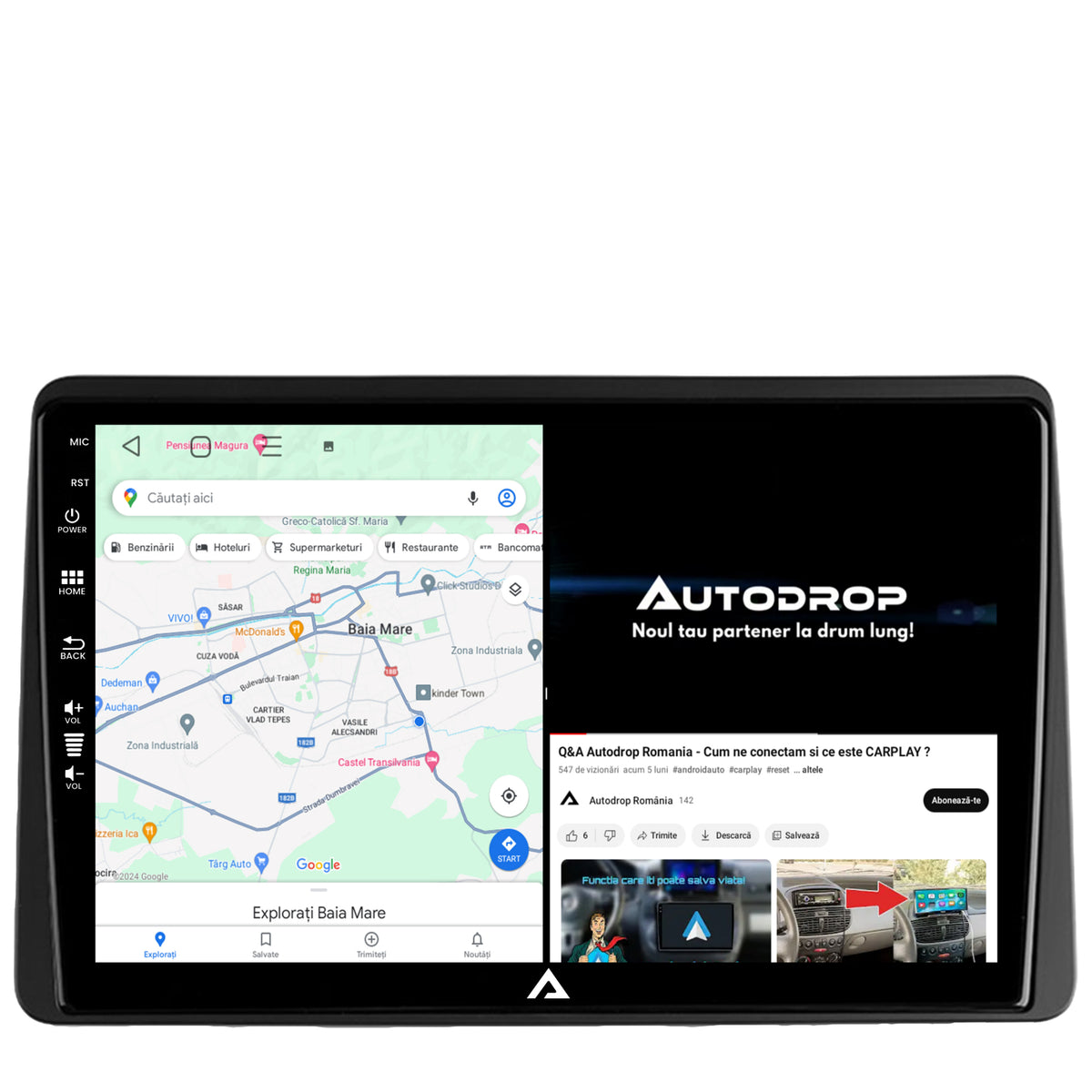 Navigatie Dacia Duster (2018-2021), Android, E-Octacore / 2GB RAM + 32GB ROM, 10.1 Inch - AD-BGE10002+AD-BGRKIT374