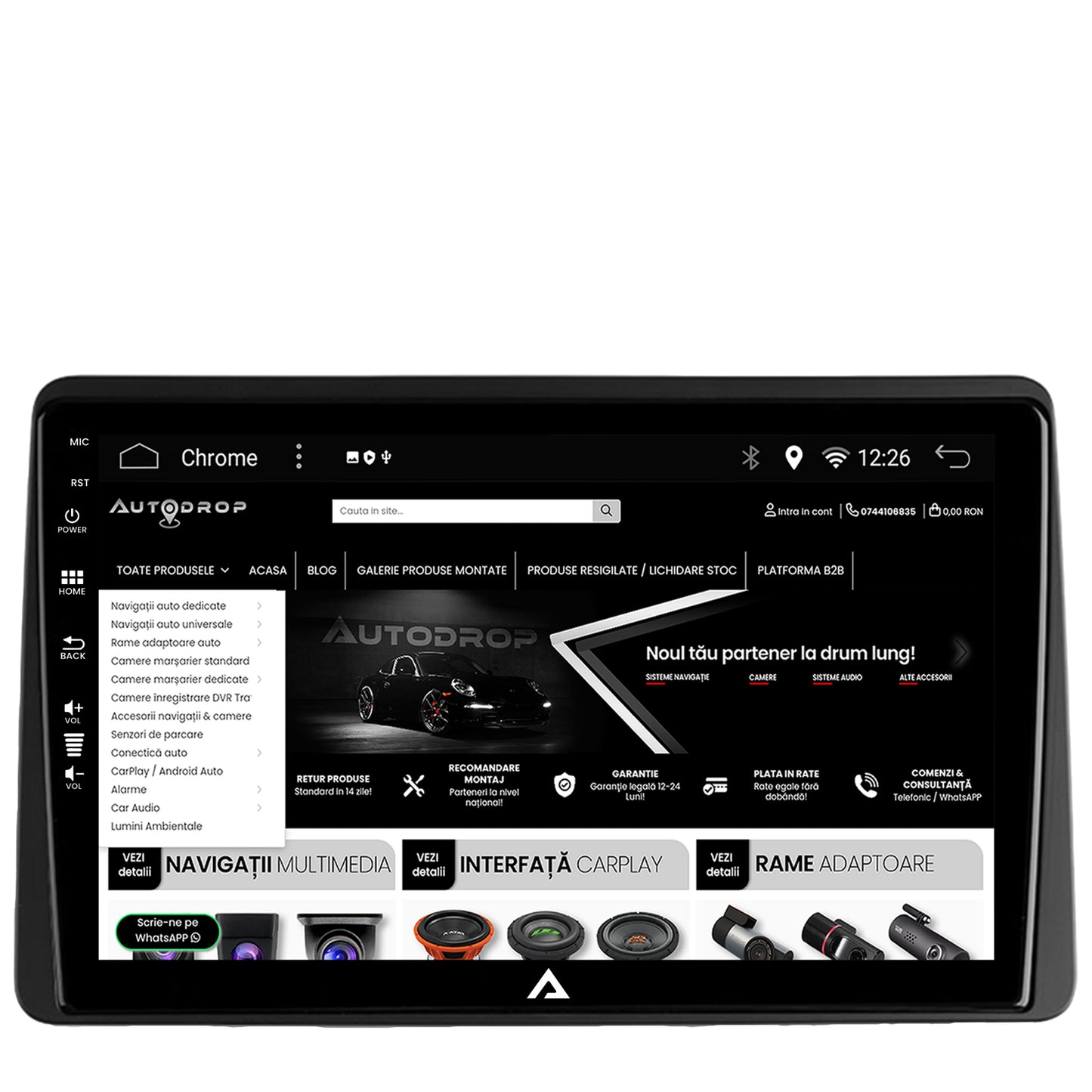 Navigatie Dacia Duster (2018-2021), Android, A-Octacore / 4GB RAM + 64GB ROM, 10.1 Inch - AD-BGA10004+AD-BGRKIT374