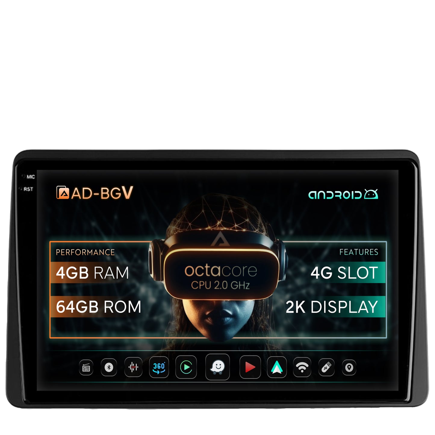 Navigatie Dacia Duster (2018-2021), Android, V-Octacore / 4GB RAM + 64GB ROM, 10.36 Inch - AD-BGV10004+AD-BGRKIT374