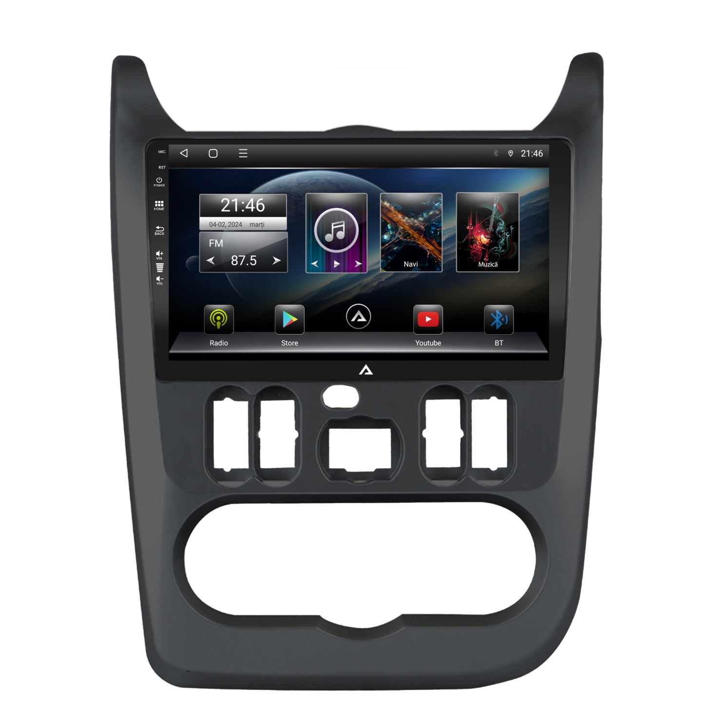 Navigatie Dacia Logan / Duster / Sandero (2008-2013), Android, P-Octacore / 2GB RAM + 32GB ROM, 9 Inch - AD-BGP9002+AD-BGRKIT367B