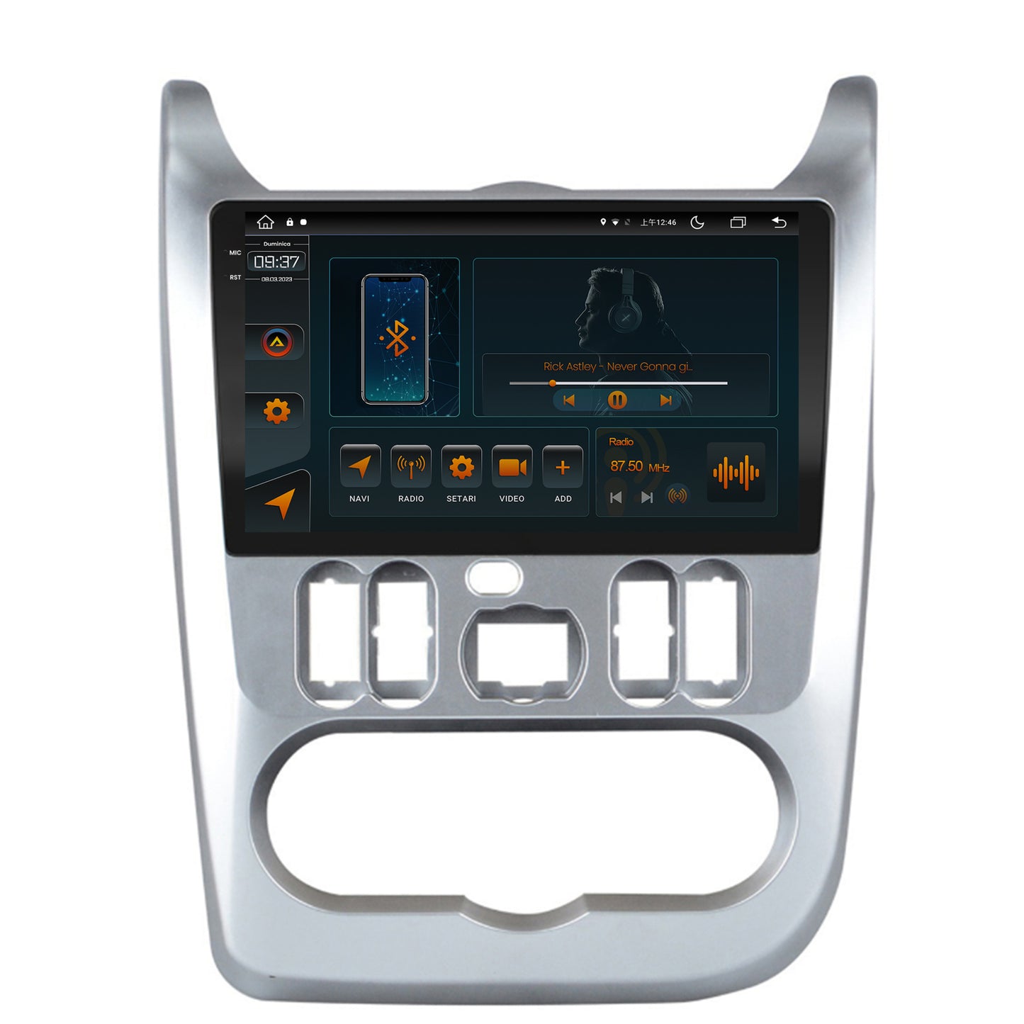 Navigatie Dacia Logan, Duster, Sandero (2009-2013), Android, V-Octacore / 4GB RAM + 64GB ROM, 9.5 Inch - AD-BGV9004+AD-BGRKIT367